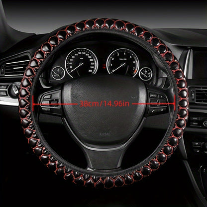 A Brand New Stylish Steering Wheel Cover, Featuring Embroidery Craftsmanship, Slip-Resistant And Durable, Classic And Comfortable
