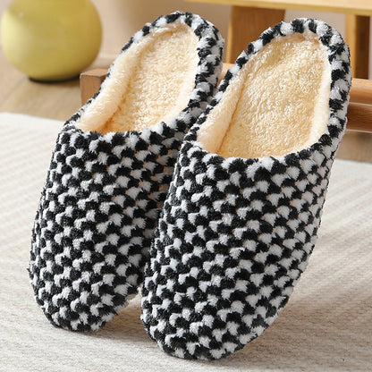 Women's Indoor Plush Lined Flat Slippers, Warm & Comfy Closed Toe Slides Shoes, House Non-slip Shoes