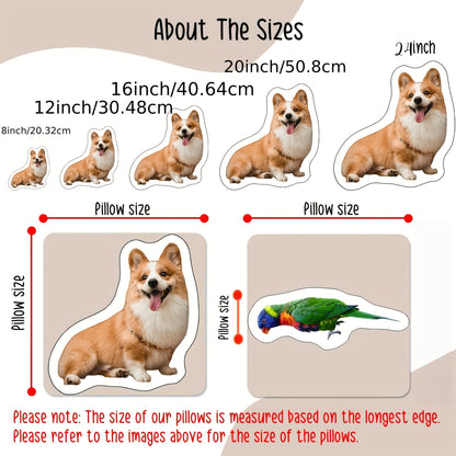 1 Personalized 3D Double-sided Printed Plush Cushion, Customizable with Your or Your Pet's Photo, Knitted Polyester Fabric, Fully Stitched Without Zippers, Personalized 3D Portrait Plush Doll of Your Cat or Dog, Double-sided Printed Pet Cushion