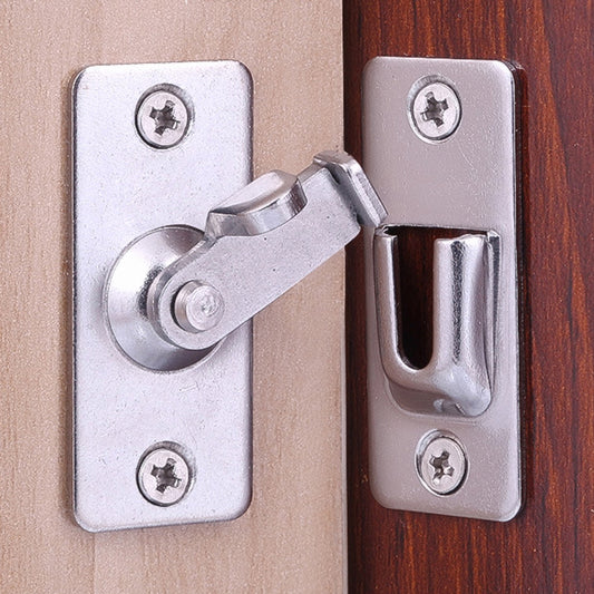 304 Stainless Steel Door Lock  90 Degree Right Angle Door  Door Gate Slide  Lock, Home Safety Door Lock Hasp Locking  Bolt Cam, for Sliding Doors/ Window /Closet /Barn/ Garden/ Fences