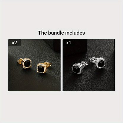 [A Pair, 6mm Retro Earrings] 6mm Square Retro Fashion High-end Earrings | A Pair, Simple And Comfortable For Men And Women, Universal Couple Earrings Jewelry Accessories