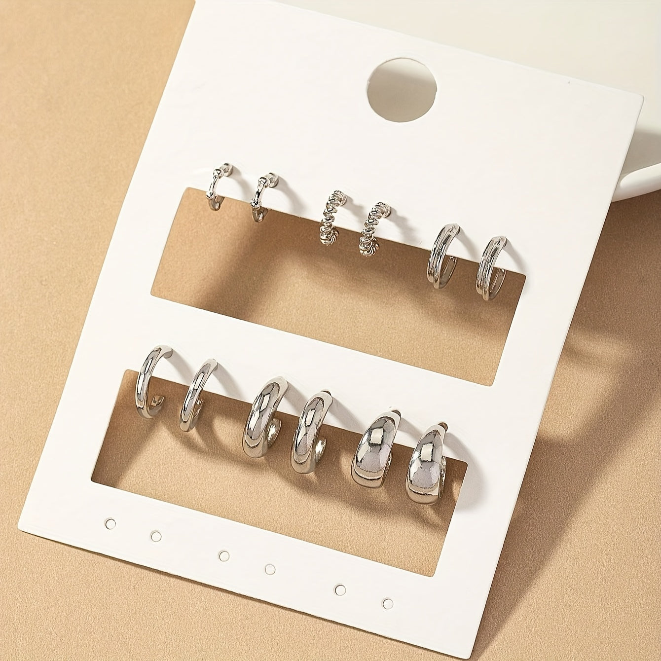 Zinc Alloy Simple Hoop Earrings for Daily Wear Dating Ear Jewelry Decor