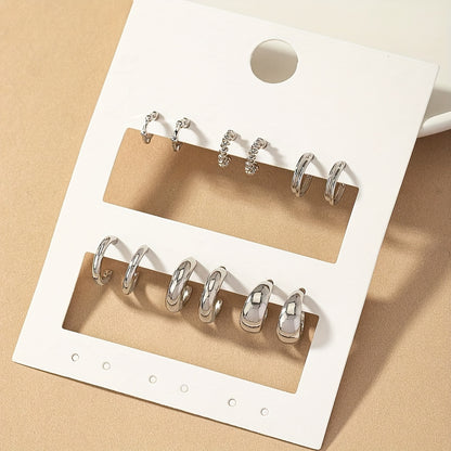Zinc Alloy Simple Hoop Earrings for Daily Wear Dating Ear Jewelry Decor