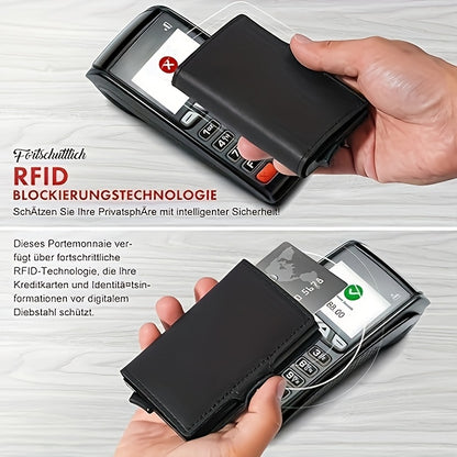 Carbon Fiber Card Clip Wallet Ultra-Thin Aluminum Pop-Up Bank Card Box Rfid-Proof Money Wallet Metal Aluminum Box Card Clip Wallet