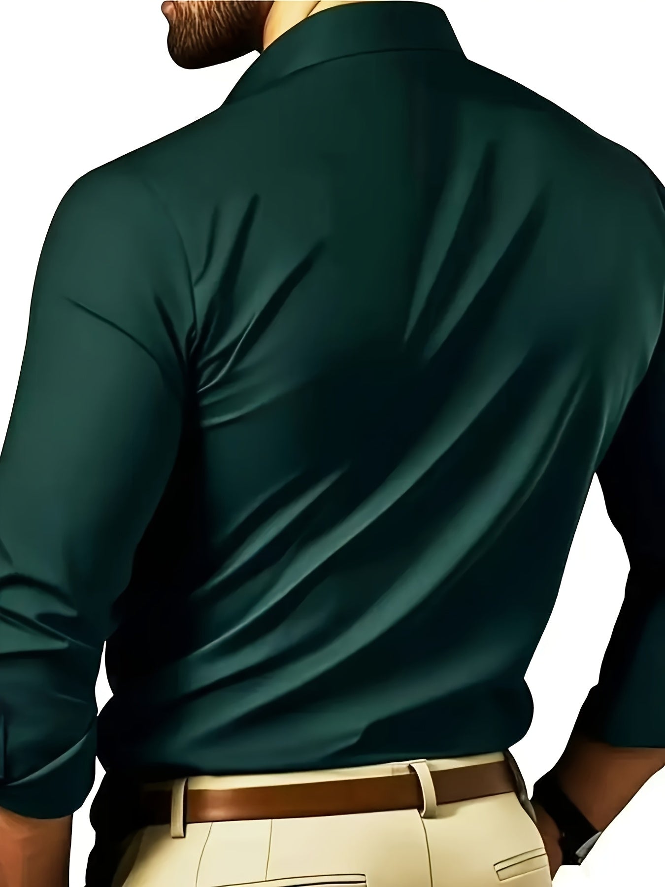 Men'S Tailored Elegant Black Long-Sleeve Shirt with a Lightweight Geometric Pattern And Smooth Texture, Suitable for Casual And Formal Occasions Throughout The Year, Featuring a Sleek Fit.