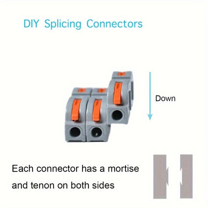 Compact Wire Connector Lever Connector Nut, Electrical Connector for Any Circuit Inline Splice with Terminal Block 28-12 AWG 20/40/50pcs