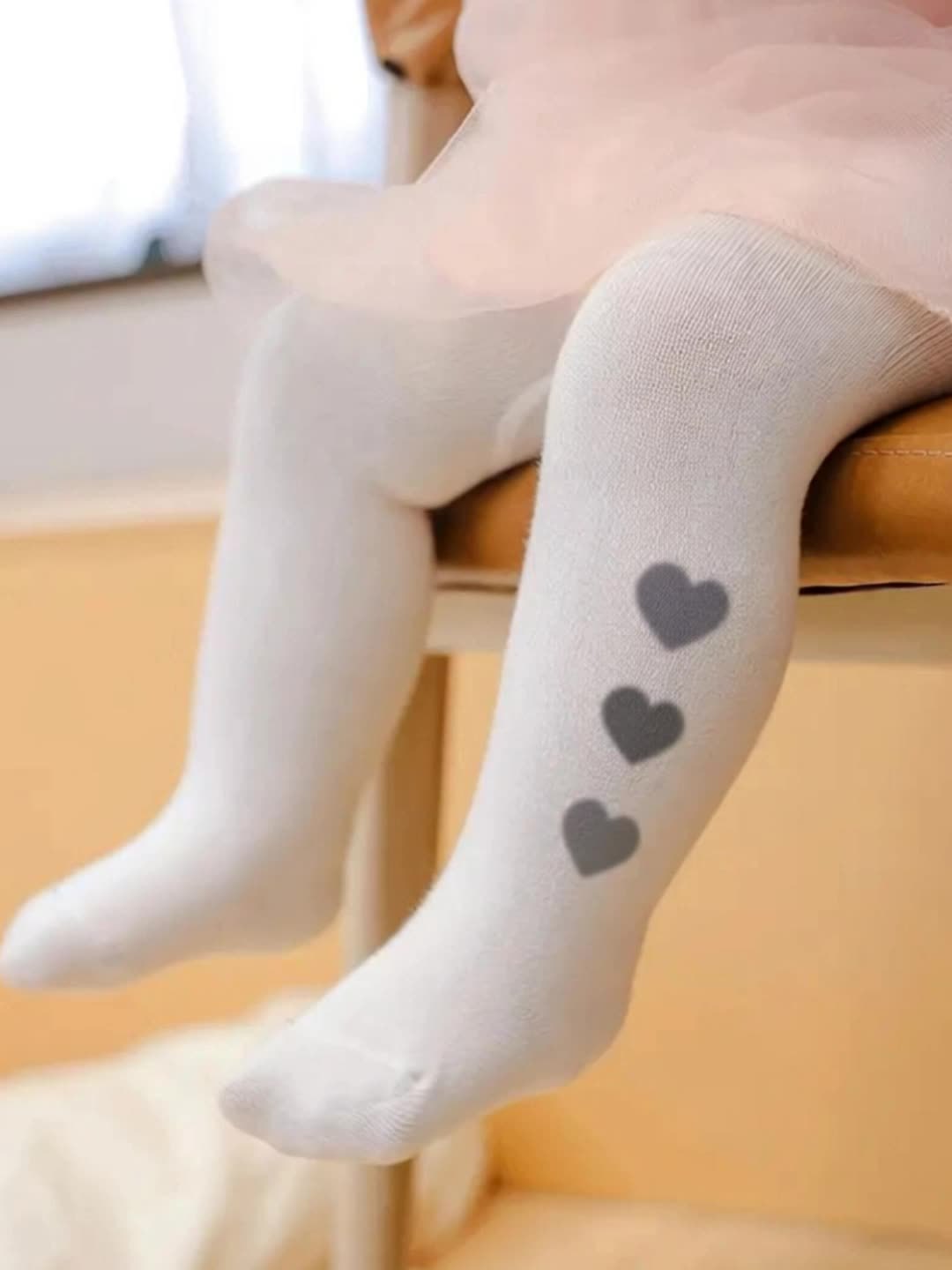 Pantyhose Can Accept Outer Packaging with English Washing Label 4pcs Baby Girls' Elastic Waist Tights - Comfortable for All-Day Wear