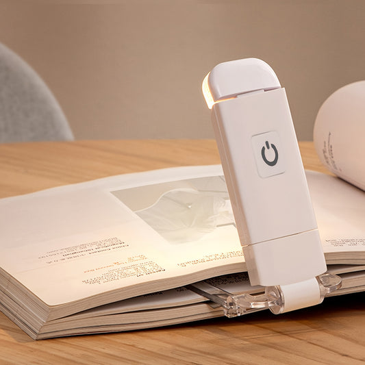 [Portable Reading Light] USB Rechargeable Mini Portable Folding Reading Light | 3 Lighting Colors, 3 Adjustable Brightness, Eye Protection, Book Clips, Easy to Store for Night Reading