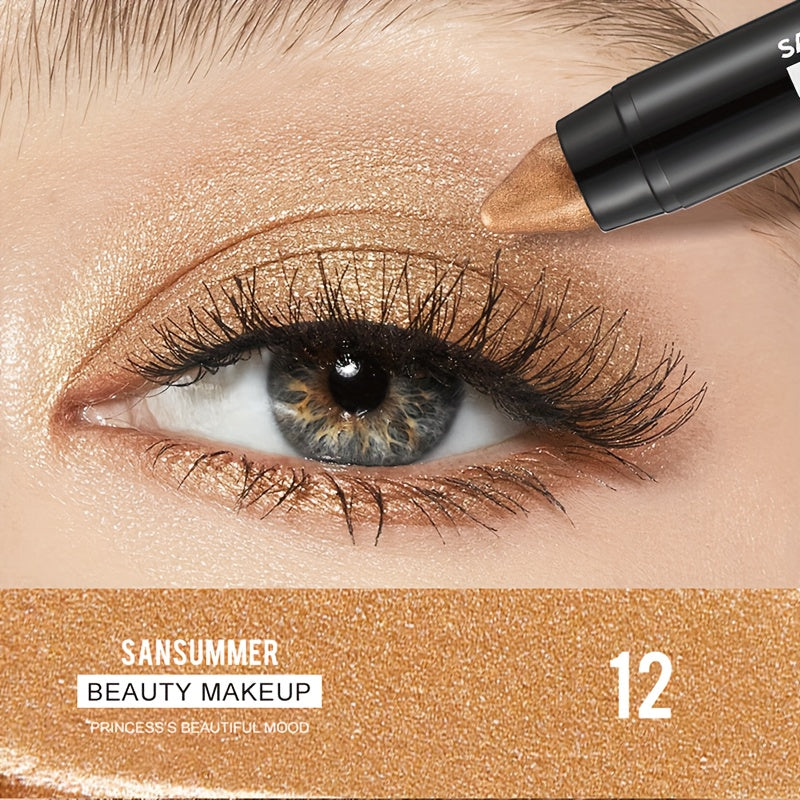 7-color waterproof eye shadow stick, pearlescent matte treatment, to create a natural and lasting eye makeup lasting flash eye shadow stick, easy to create daily makeup, the perfect gift for Mother's Day