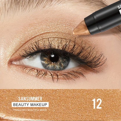 7-color waterproof eye shadow stick, pearlescent matte treatment, to create a natural and lasting eye makeup lasting flash eye shadow stick, easy to create daily makeup, the perfect gift for Mother's Day