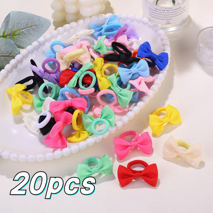 [Holiday Gifts] 10/20/30/40pcs Bow Hair Ties for Youngsters, Colorful Elastic Hair Bands for Ponytails and Braids, Suitable for Daily Use and Holiday Gifts