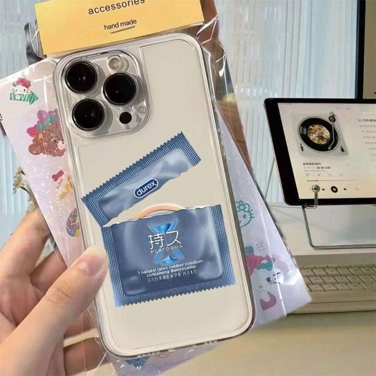 Condom Phone Case for iPhone 11 12 Pro Max 13 Pro 14 15 16 Pro Trendy Cover
