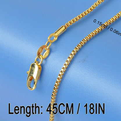 1Pc 18K Golden Plated Neck Chain DIY Collections Supplies Pendant Necklace Jewelry Handmade Accessories Christmas Gift