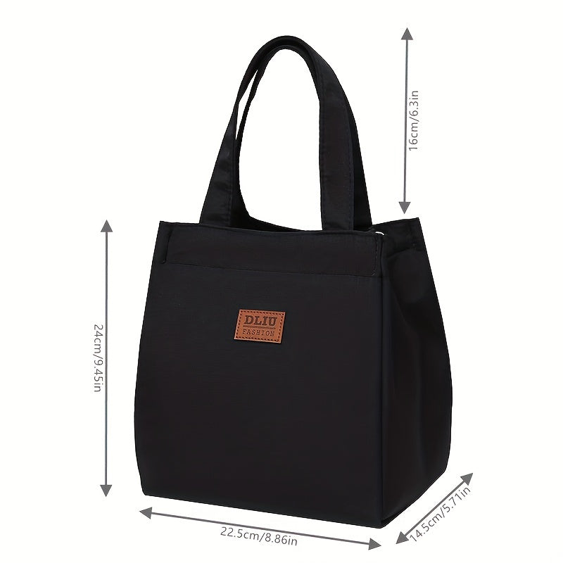 New Arrival Nylon Handbag - Solid Color, Exquisite, Aluminum Foil Insulation, Half-Zipper, Suitable for School, Work, Daily Use