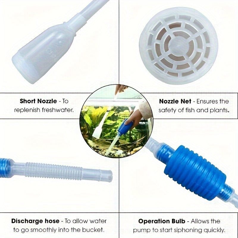 [Easy-to-use Aquarium Siphon] Easy-to-use Aquarium Siphon | 1 for Quick Water Changes & Gravel Cleaning