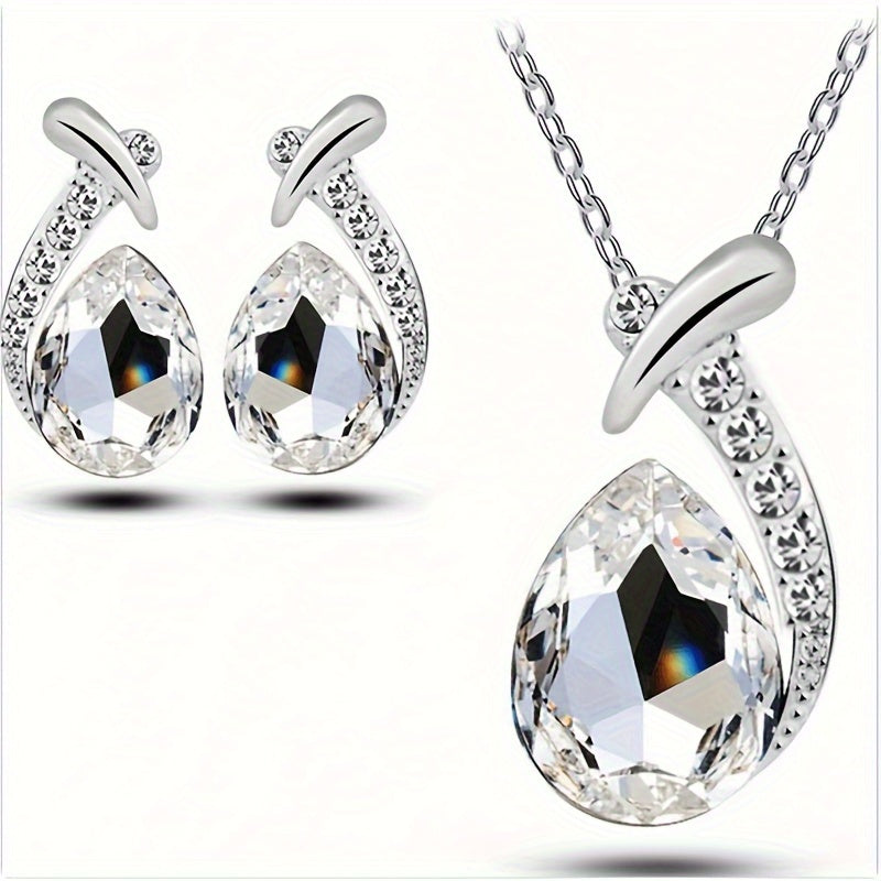 Elegant Imitation Mermaid Necklace And Earrings Set, Perfect for Weddings And Banquets, Consisting of Two Pieces Ideal for Holiday Gifts