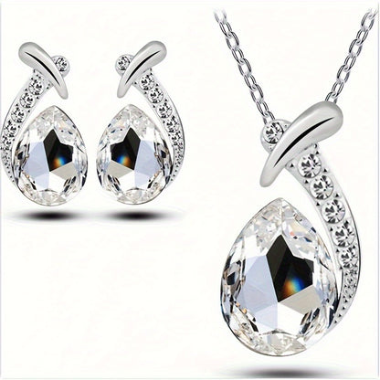 Elegant Imitation Mermaid Necklace And Earrings Set, Perfect for Weddings And Banquets, Consisting of Two Pieces Ideal for Holiday Gifts