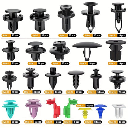 680pcs/725pcs /New model 725 Auto Fastener Clips Car Body Push Retainer Pin Rivet Bumper Door Trim Panel Retainer Fastener Kit Auto Removal Tool