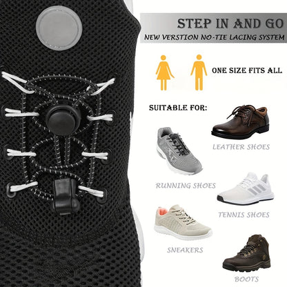 Shoelace 1 Pair Round Elastic Shoelaces Suitable For Various Shoe Accessories No Tie Shoelace Fixed Stretching Locking Lazy Laces