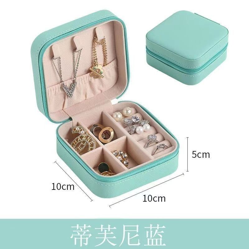 Storage box Portable jewelry box Travel accessories Korean version Antioxidant necklace Small ring stud earrings Simple jewelry