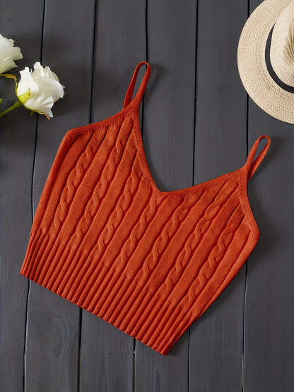 Women'S Stretchy Tank Top - V-Neck Sleeveless Casual Vest with Ribbed Texture, Beige, Versatile for Layering or Standalone Outfits, Allseason Apparel | Vneck Design | Construction, Ladies Tank Tops