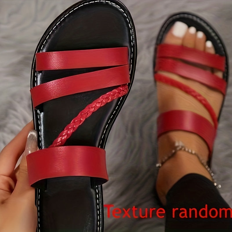 2023 New Women's Flat Woven Sandals, Women Shoes