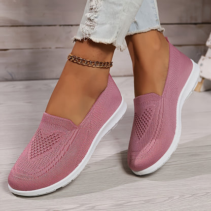 [Breathable Knitted Sneakers] Breathable Knitted Slip-On Sneakers | TLCAS2 Women's Casual Flat Sports Shoes