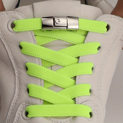 [Polyester Sneaker Accessories] 1 Pair White Polyester Women's Sneaker Accessories No Laces with Buckles