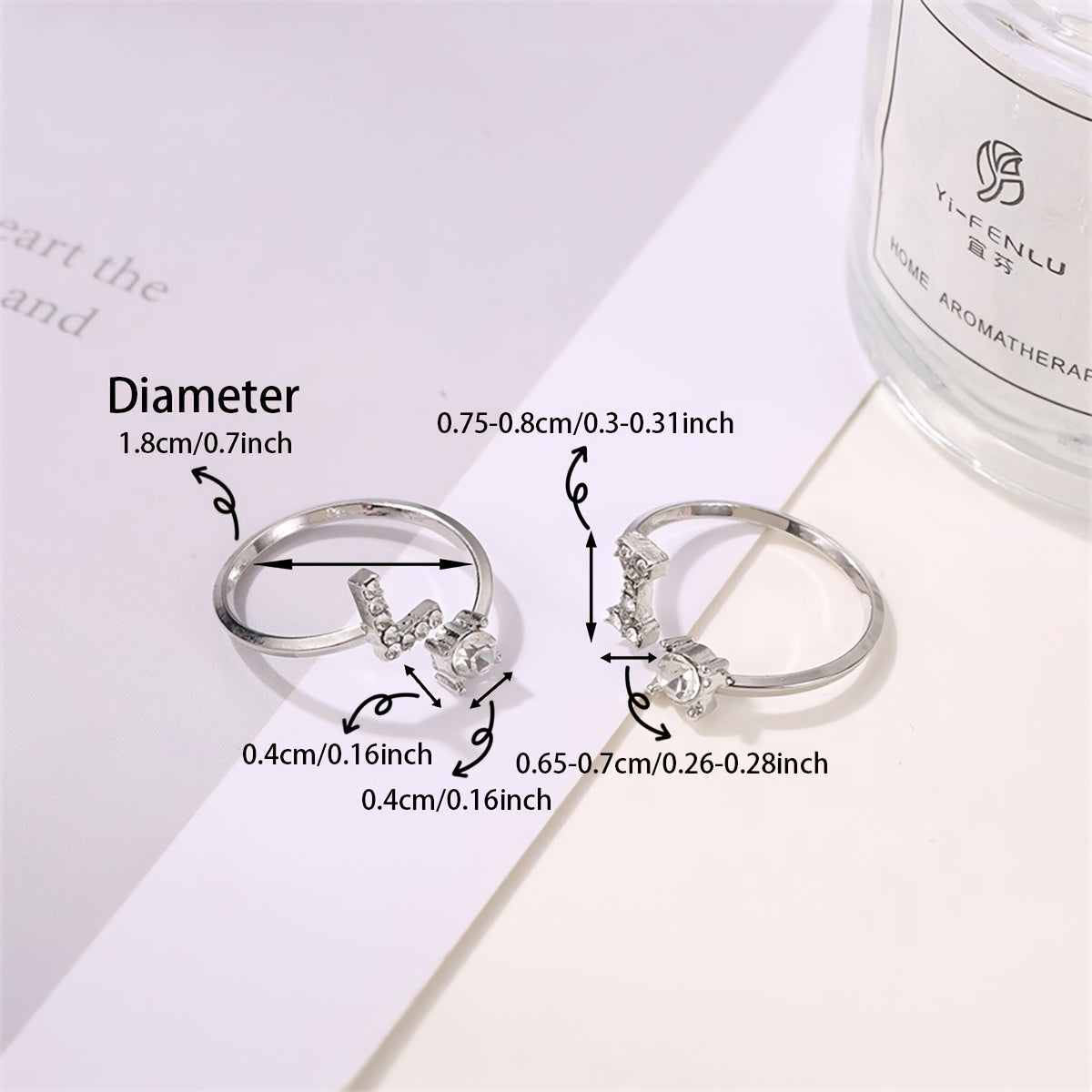 Elegant Adjustable Alphabet Ring | Chic Alloy with Glass Accents | Perfect for Daily Wear & Gifting on Mother's Day or Christmas