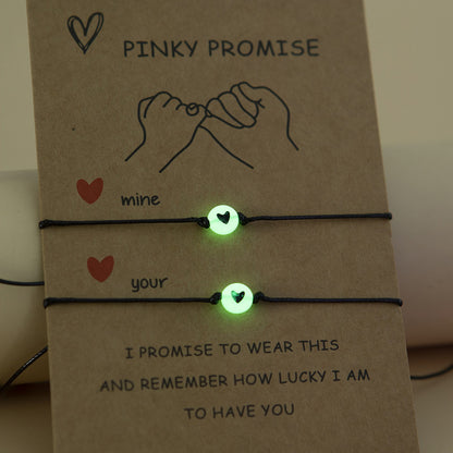 2pcs Luminous Love Handmade Braided Bracelets