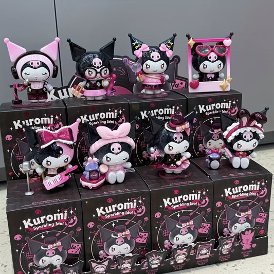Collectible Figurines ，New Sanrio Kuromi Anime Figure - Cute Collectible PVC Statue with Chibi Kuromi Face for Bedside, Desk & Car Decor - Collectors Gift Suitable for 14+ Years, Christmas/Birthday Present