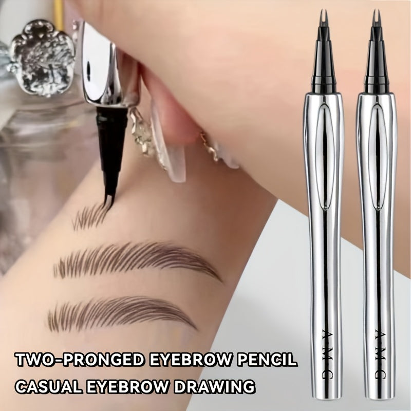 Dual-tip Eyebrow Pencil - Ultra-long Lasting, Waterproof and Sweatproof, Resists Fading. Features a Micro-forked Tip Applicator for Natural, Well-defined Brows. Available in 3 Shades to Suit All Makeup Looks. Beginner-friendly and Travel-friendly.