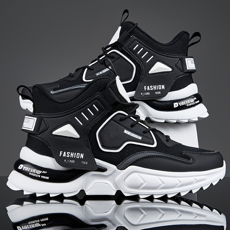 Men'S Breathable Mesh Running Shoes for Autumn, Lightweight And Durable Casual Shoes, Stylish Large Size High-Top Sports Shoes, Dad Shoes
