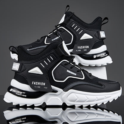 Men'S Breathable Mesh Running Shoes for Autumn, Lightweight And Durable Casual Shoes, Stylish Large Size High-Top Sports Shoes, Dad Shoes