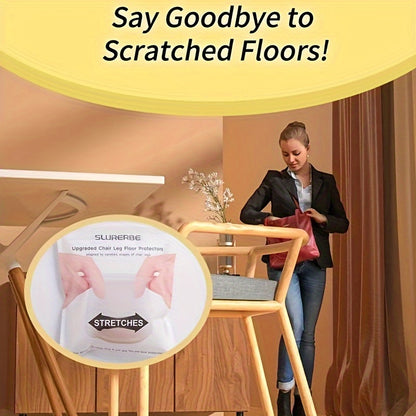 20pcs Non-slip Clear Chair Leg Covers with Felt, Large Round Chair Floor Protectors, Chair Leg Floor Protectors, Table Mats, Chair Mats, Small Gadgets for Restaurant, Hotel, Cafes