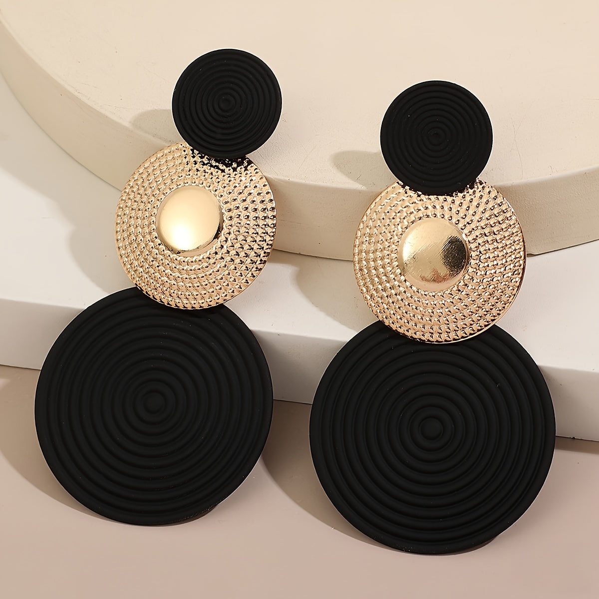 Stylish Dangle Earrings Trio Circle Design Pick A Color U Prefer Match Daily Outfits Party Accessories Fashionable Stuff