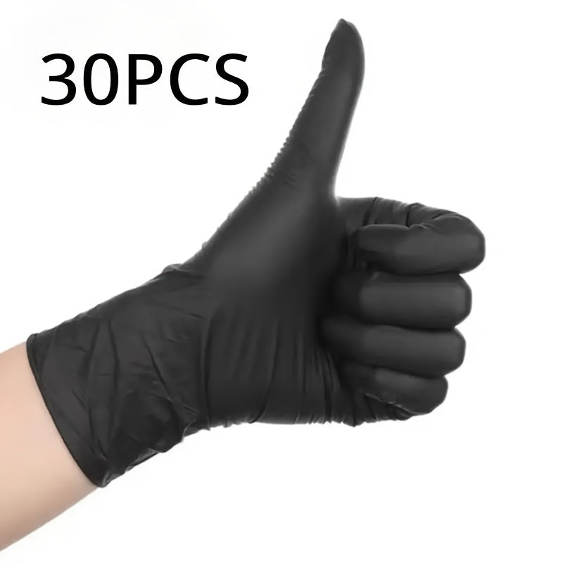 100/50/30/20pcs Disposable Black Synthetic Nitrile Gloves, 4mm Thick, Latex-Free Household Cleaning Gloves, Lightweight PVC Material, Ambidextrous Design for Kitchen, Bathroom, Car, and Use, Gloves for Cleaning