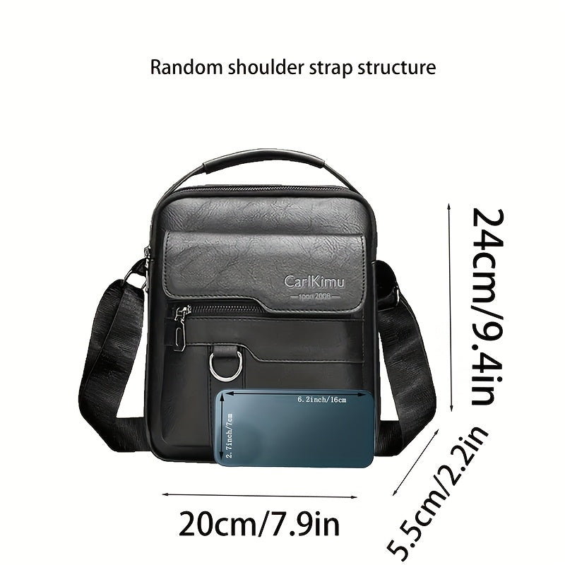 Men's Briefcase, Shoulder Bag, Small Satchel, Vertical Handbag, Diagonal Bag, Fashion Leisure Business Bag, Zipper Direction Random
