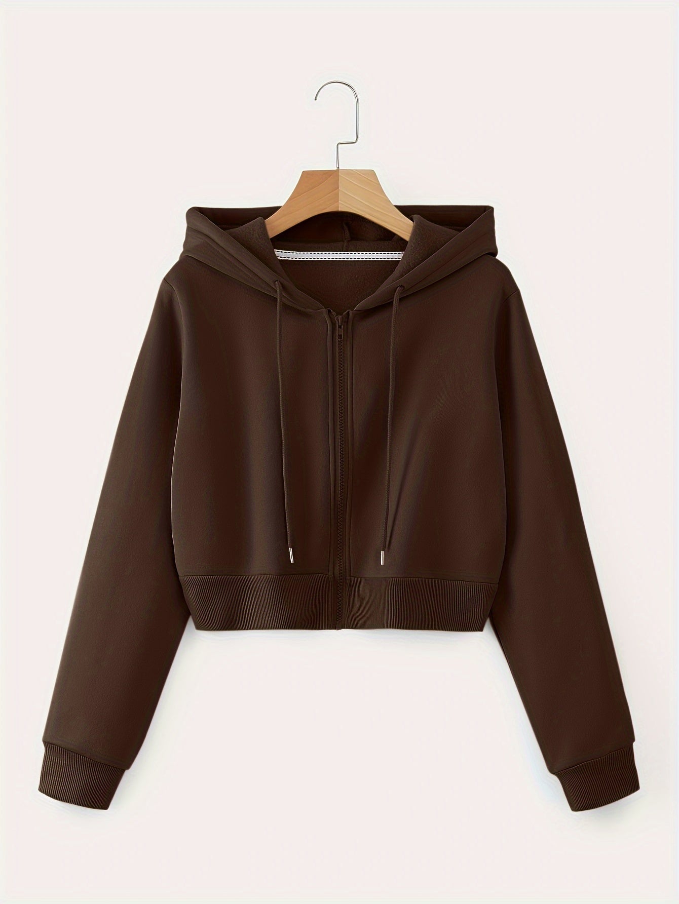 Women'S Casual Zip-Up Hoodie - Long Sleeves, Solid Color Design, Featuring Front Pockets, Made in a Regular Fit. A Stylish Choice for Autumn And Winter. Casual Wear | Hooded Sweatshirt | Zip Closure, Hoodie