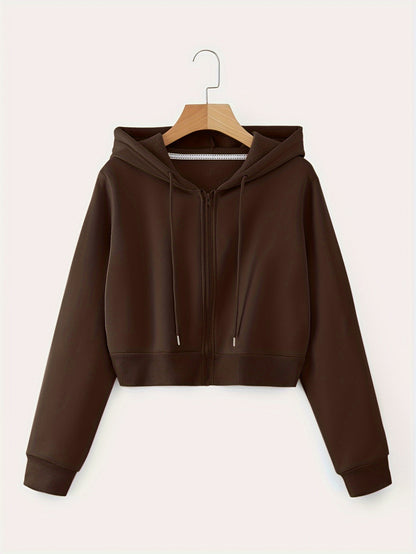 Women'S Casual Zip-Up Hoodie - Long Sleeves, Solid Color Design, Featuring Front Pockets, Made in a Regular Fit. A Stylish Choice for Autumn And Winter. Casual Wear | Hooded Sweatshirt | Zip Closure, Hoodie