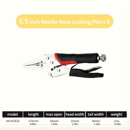 DELIXI ELECTRIC 6/7inch Locking Pliers Wire Cutters Premium Cr-V Construction Curved Jaw Locking Pliers with Wire Cutter Fit, Compact and Portable, for Clamping Twisting Welding