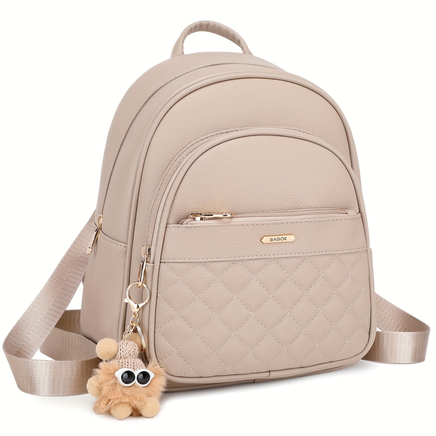 [Women'S Backpacks]High-Quality PU Quilted Mini Backpack | Three-Layer Zipper Closure · Large Capacity And Portable | Adjustable Shoulder Straps | Easy And Compact Urban Style | Suitable for Travel, Commuting, Campus