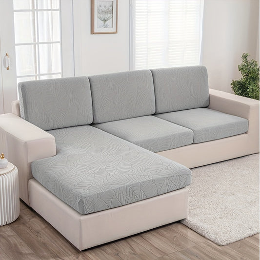 1pc Large Leaf Jacquard Sofa Cover, Suitable for All Seasons, Easy Modern Sofa Cover, Cat Scratch Resistant, Stretchable, Washable, Durable Elastic Sofa Cover for Bedroom, Office, Living Room Home Decor, Furniture Protection Cover