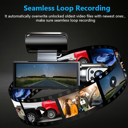Front and Inside Dash Camera, 3.16-inch Dash Cam 1080P, G-Sensor HD Night Vision Loop Recording Wide Angle Car DVR (Blue Light-Sensitive Diode Position Random) (SD Card Not Included)