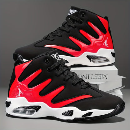Men's High-Top Basketball Shoes - Lightweight, Breathable, Heavy-Duty & Stable, Unisex Lace-Up Training Sneakers with Arch Texture and Sole - Ideal for Running, Fitness, Basketball, Walking - Spring/Summer Sneakers - Perfect Gift for Men - Ergonomic