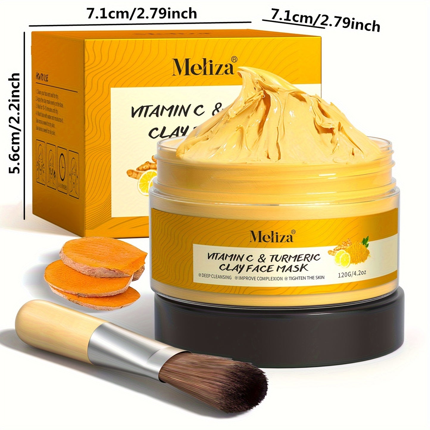 [Turmeric Vitamin C Facial Mask] Turmeric Vitamin C Cleaning Facial Mask Turmeric Mud Facial Mask Deep Cleaning Facial Mask Vitamin C Smearing Facial Mask Perfect Gift for Christmas, Halloween, Carnival, Valentine's Day and New Year