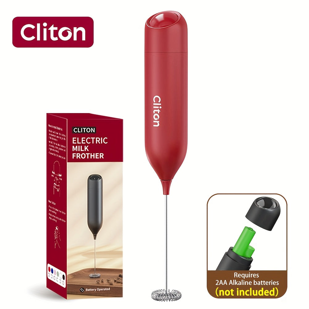 Electric Milk Frother | Battery Powered Portable Coffee Frother with Lightweight Plastic Handle & 304 Stainless Steel Whisk, Low Decibel, Ideal for Drinks, Coffee Lovers, Camping, Wedding Souvenir, Christmas Gift | Requires 2 AA Batteries