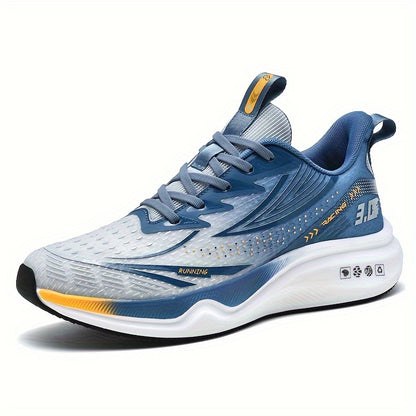 Men's Breathable Mesh Running Shoes - Casual Athletic Sneakers with Striped Design, Lace-Up, Perfect for Spring/Summer/Fall
