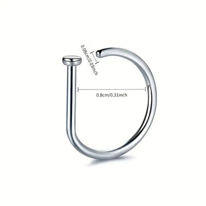1pc/3pcs/5pcs Geometric Shape Nose Rings | Punk Style, Pierced Nose Rings, Women'S Body Jewelry, Nasal Septum Stainless Steel Nose Studs, 18K Golden Plated, VJS Brand
