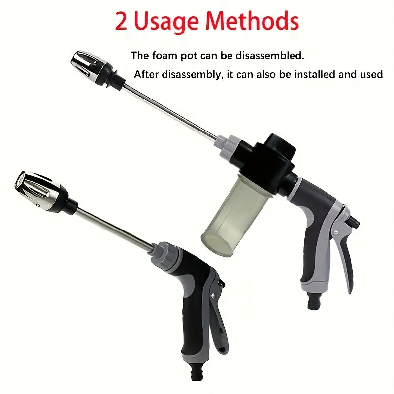 A Convenient 3/4-inch High-pressure Car Cleaning Water Gun, Garden Hose Nozzle, Garden Watering Hose Spray Head, Household Cleaning Tool, Long-handle Spray Gun